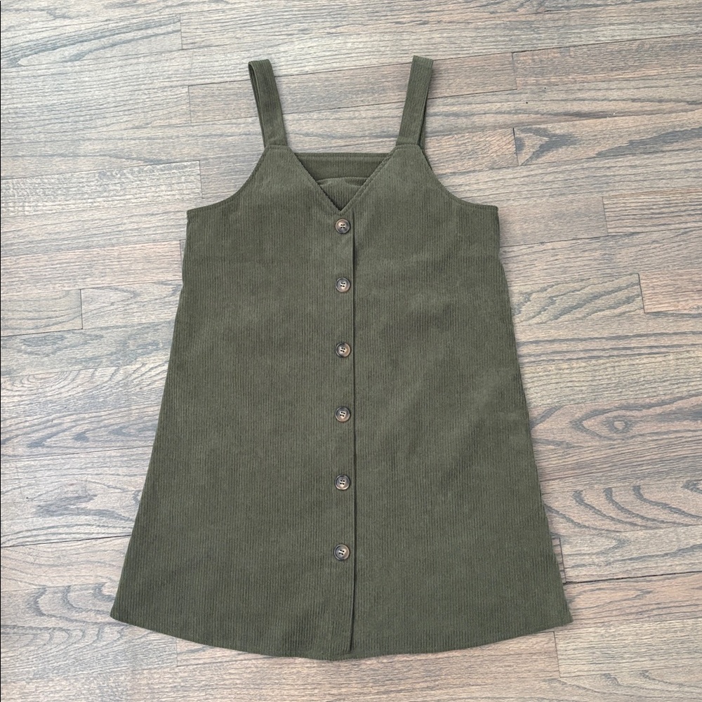 SHEIN Dark Green Button-Front Dress